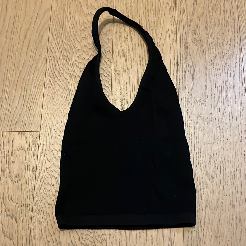Urban outfitters black halter crop